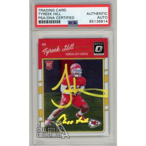 Tyreek Hill Cheetah 2016 Donruss Optic Autograph Rookie Card 117 PSA