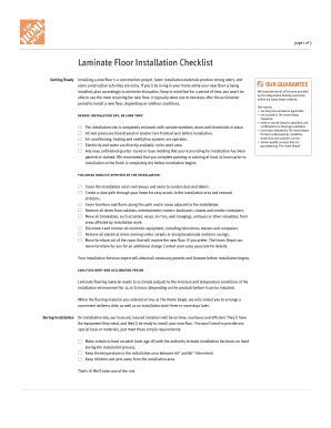 Fillable Online Laminate Floor Installation Checklist Fax Email Print