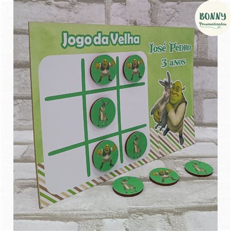 Jogos Da Velha Shrek Lembrancinha Personaliz Elo