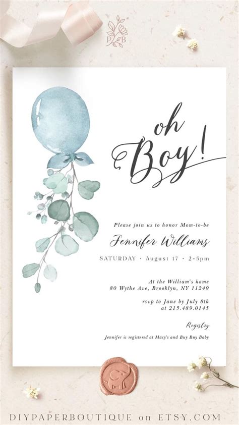 oh boy baby shower invitations - Fritz Low