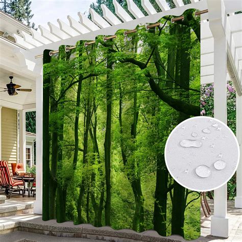 Natural Landscape Printing 3d Waterproof Outdoor Curtain For Garden Porch Patio Sun Room