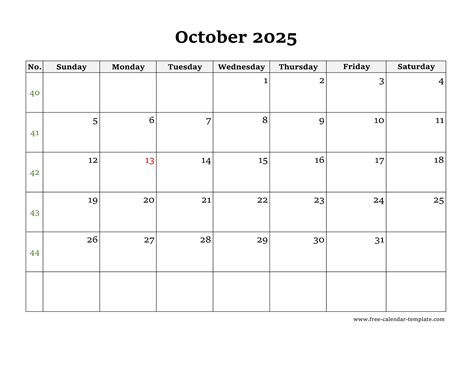 October 2025 Free Calendar Tempplate Free Calendar