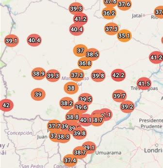 Mapa do calor veja onde termômetro passou dos 40ºC em MS Meio