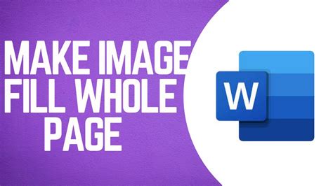 How To Make An Image Fill The Whole Page In Word YouTube