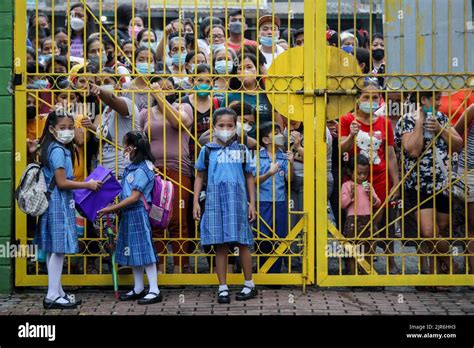 Manila Philippines 22nd Aug 2022 Parents And Guardians Watch As