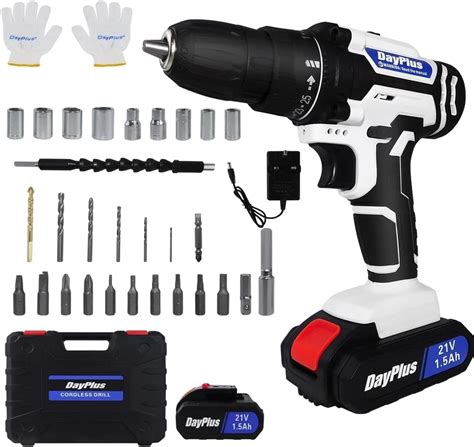 V Cordless Power Drill Set Electric Screwdriver Kit Combi Drill With