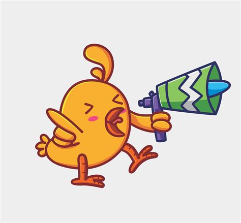 cute chicks give announcement using megaphone. animal flat cartoon ...