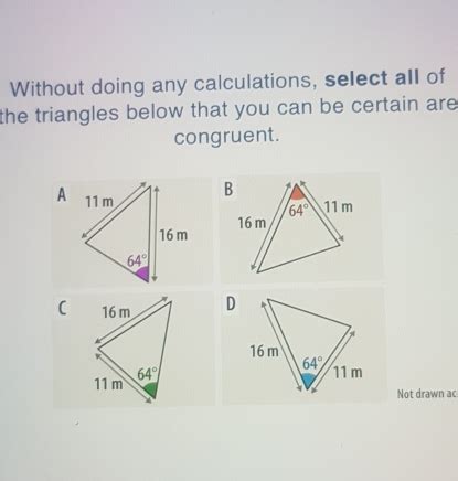 Solved Without Doing Any Calculations Select All Of The Triangles