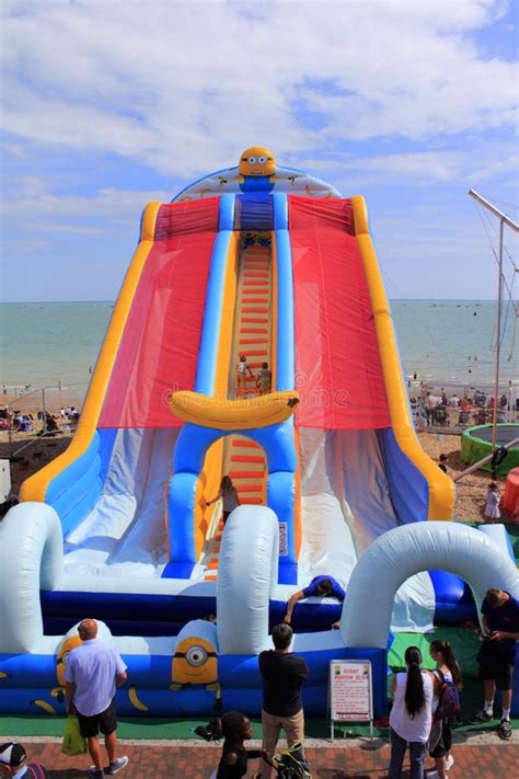 Inflatable Slide On Beach Editorial Image Image Of Promenade 77092660