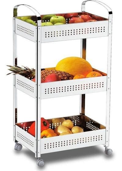 Organizador Fruteira Estante Multiuso Inox Rodas Brinox Fruteiras