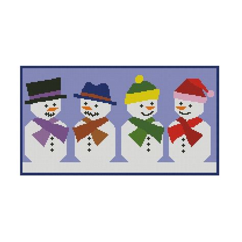 ALL STITCHES SNOWMEN CROSS STITCH PATTERN PDF 706 On Storenvy