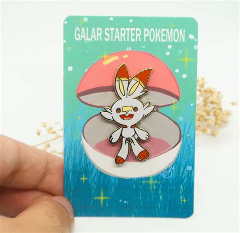 Scorbunny Gold Enamel Pin Galar Starterpokemoncute Etsy