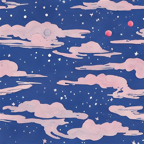 Whimsical Night Sky Full of Stars Ukiyoe and Anime Graphic · Creative ...