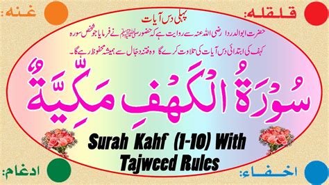 Surah Al Kahf First 10 Ayat Surah Kahf First 10 Verses Surah Al Kahf 10 Ayat Youtube