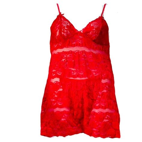JOLIE INTIMATES Lingerie Babydoll Sleepwear Red Lace Nightwear Size 2X
