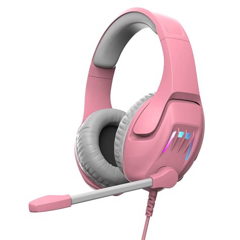 Pink Gaming Headset For Pcsurround Sound Gaming Headphones With Noise