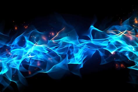 Blue flames on a black background | Premium AI-generated image