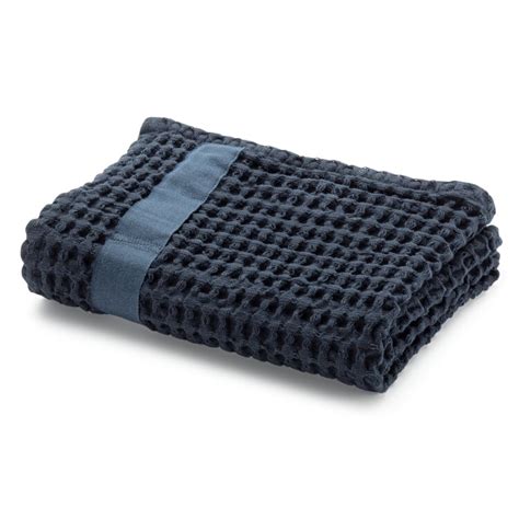 Towel Waffle Piqué Dark Blue Face Towel Manufactum