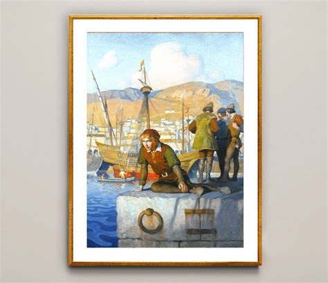 The Boy Columbus On The Wharf At Genova By Newell Convers Wyeth Fine