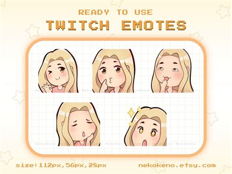 Blonde Hair Girl Twitch Emotes Emote For Twitch Discord Etsy