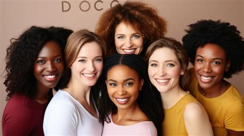 Premium Photo Portrait Of A Happy Multiethnic Group Of Smiling Female