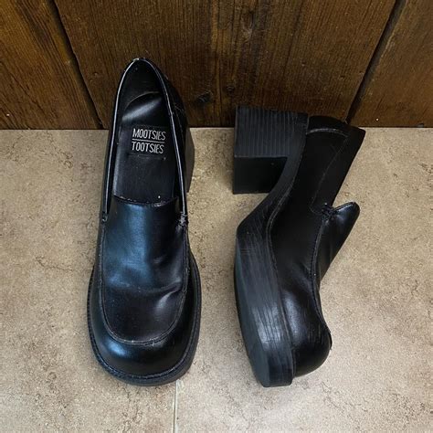 Adorable Vintage Y K Black Chunky Platform Loafers Depop