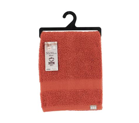 Serviette De Toilette Tissu Ponge Coton Terracotta X Cm