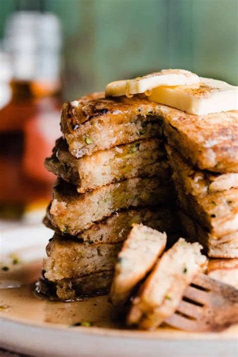 Zucchini Bread Pancakes Blue Bowl