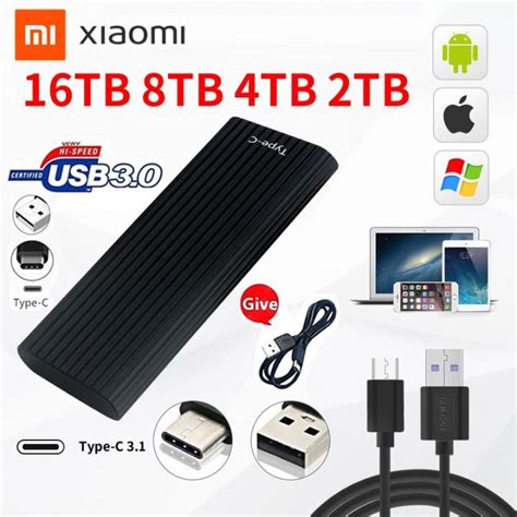 Xiaomi Original High Speed Portable SSD 1TB 2TB 4TB 8TB 16TB Type C