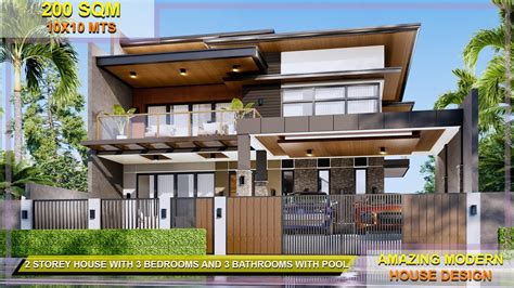 amazing modern house design  meters  storey house