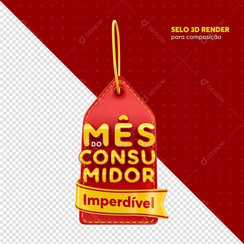 Mês Do Consumidor Imperdível Selo 3D Vermelho e Dourado Para Composição