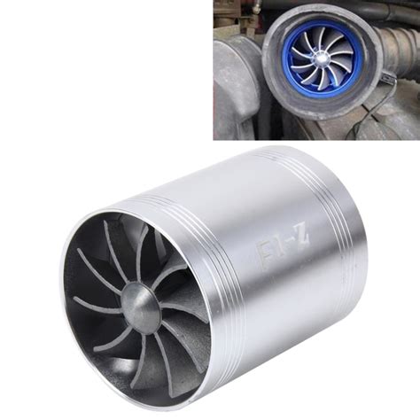 F Z Car Stainless Universal Supercharger Dual Double Turbine Air