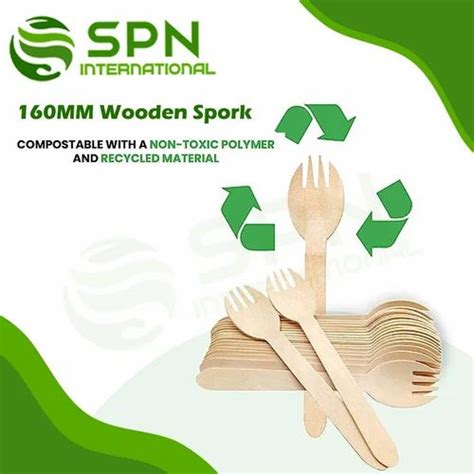 Birch Wood Brown 160mm Disposable Wooden Spork For Hotels And