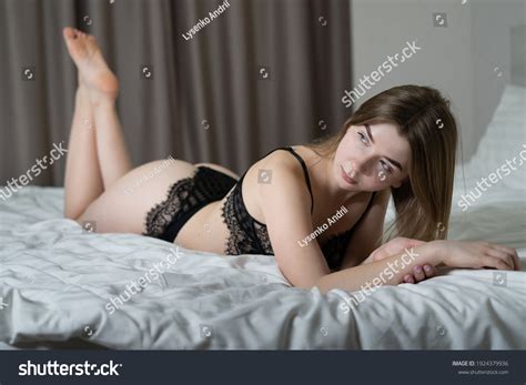 Charming Woman Black Lace Lingerie Lying Stock Photo 1924379936 Shutterstock