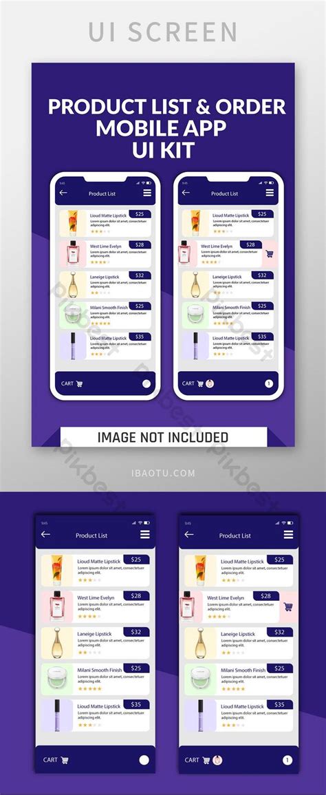 Product List And Order Mobile App Ui Kit Design Ui Ai Free Download