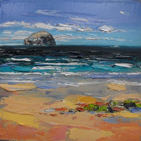 Boat On The Horizon Bass Rock By Judith I Bridgland Duncan R Miller