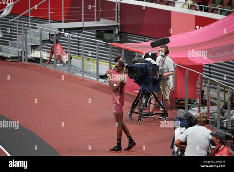 August 01st 2021 Tokyo Japan Mutaz Essa Barshim Of Qatar Attempts