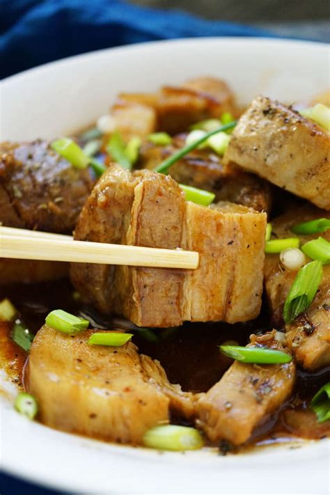 Steamed Pork Belly With Asian Glazed Sauce The Skinny Pot