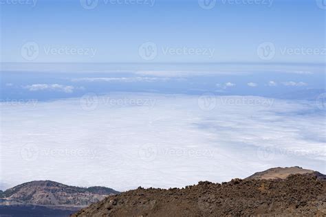 Vista Desde El Volc N Teide Las Canadas Caldera Con Lava Solidificada