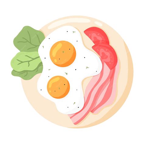 premium vector scrambled eggs   plate fried eggs  vegetables