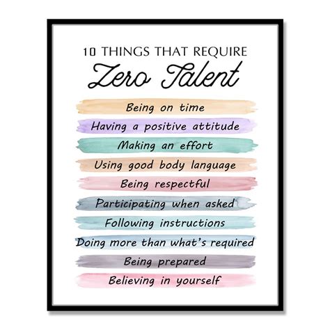 Buy 10 Things That Require Zero Talent Quote Being On Time Effort