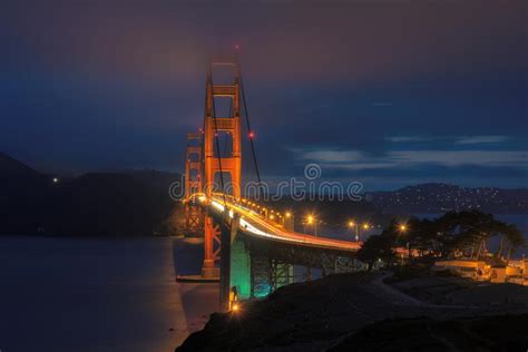 Golden Gate Bridge in San Francisco at Night Stock Photo - Image of ...