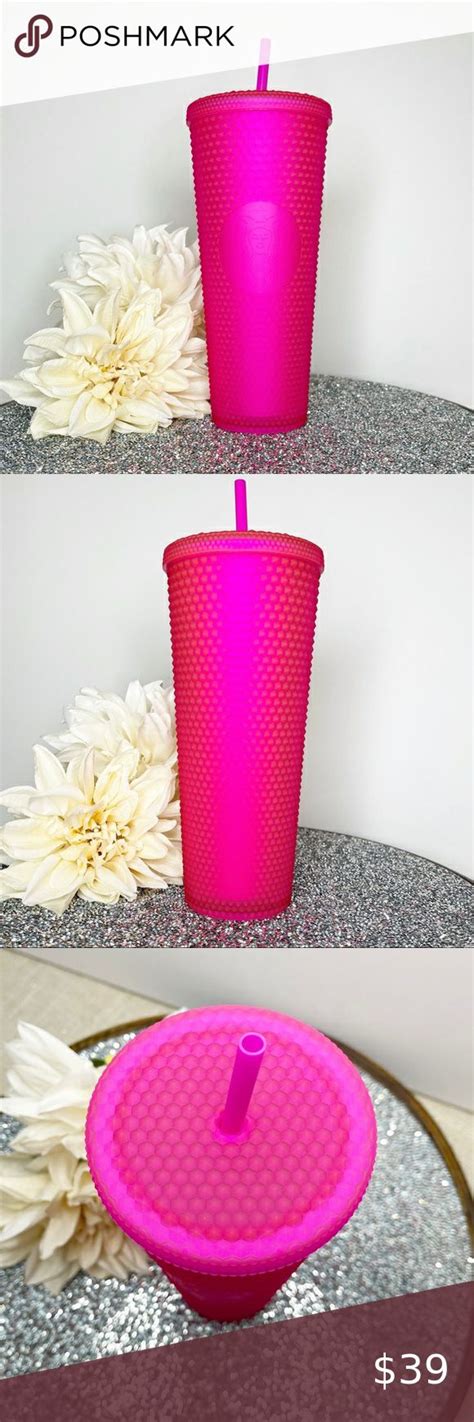 Starbucks Neon Hot Pink Studded Tumbler Cup Venti Hot Pink Pink