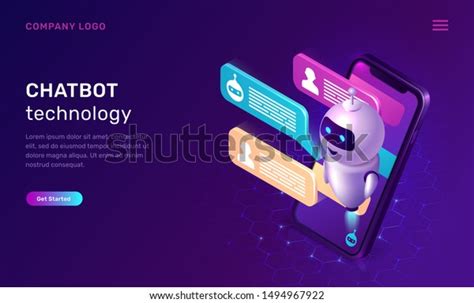 Chatbot Technology Isometric Concept Vector Illustration Stock Vector Royalty Free 1494967922