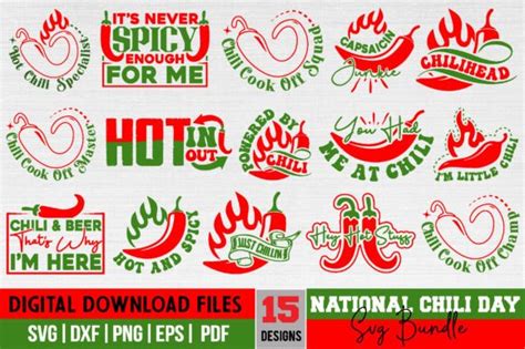 National Chili Day Svg Bundle Graphic By Binasvgbundle Creative Fabrica