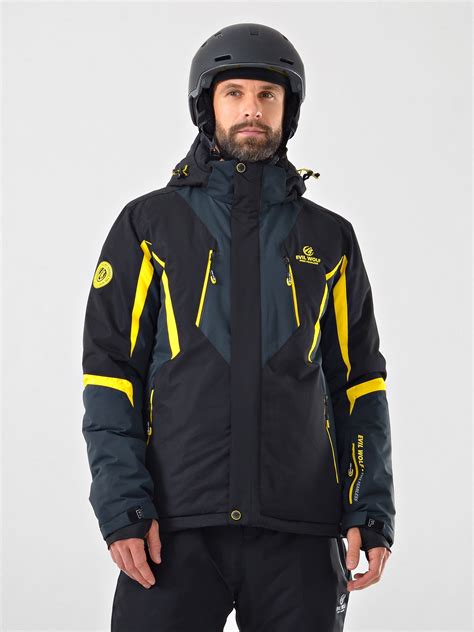 Мужской зимний горнолыжный костюм Evil Wolf_77051 Черный-Желтый / Р ...