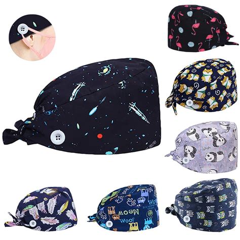 Gorro quirúrgico de Hospital Unisex gorro sanitario Floral ajustable