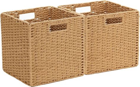 Amazon Hnzige Foldable Woven Wicker Storage Basket For Storage