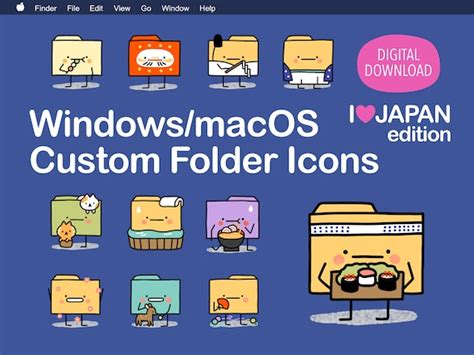 Cute Folder Icons Custom Desktop Macos Windows Home Office Etsy