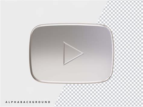 Premium Psd Youtube Silver Play Button Transparent